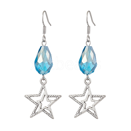 Alloy Star Dangle Earrings EJEW-JE05873-1