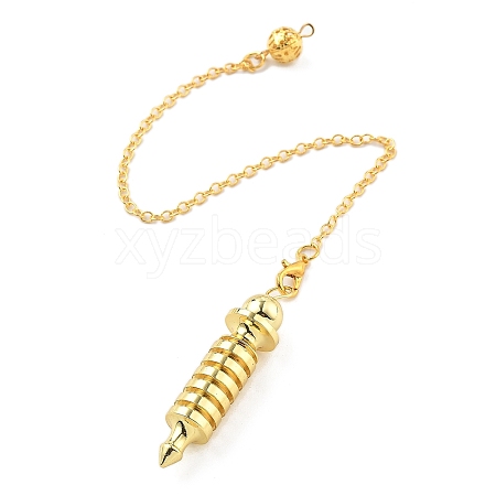 Brass Dowsing Pendulum Big Pointed Bullet Pendants KK-H491-09G-1