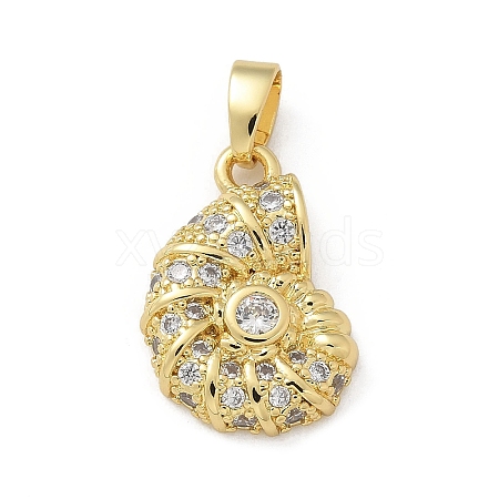 Brass Micro Pave Clear Cubic Zirconia Pendants KK-M300-03G-02-1