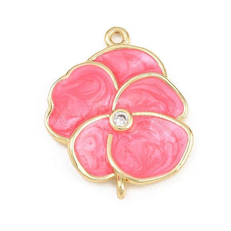Brass Enamel Connector Charms KK-L275-57G-01-1