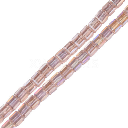 Electroplate Transparent Glass Beads Strands EGLA-N002-33-C01-1