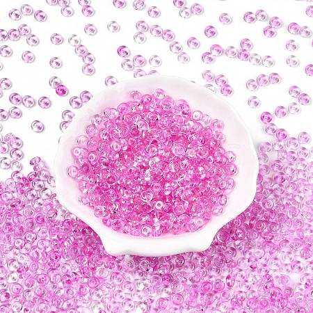 Spray Painted Transparent Glass Seed Beads SEED-T007-05C-1