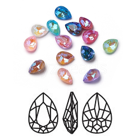 Glass Rhinestone Cabochons RGLA-L024-E01-MI-1