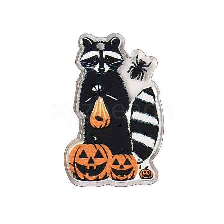 Halloween Theme Opaque Acrylic Pendants X-SACR-S034-08B-1