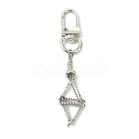 304 Staninless Steel Empty Pouch Stone Holder for Keychain KEYC-TA00027-02-1