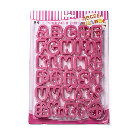 34Pcs Food Grade Plastic Alphabet & Punctuation Cookie Cutter Set DIY-D047-11-1