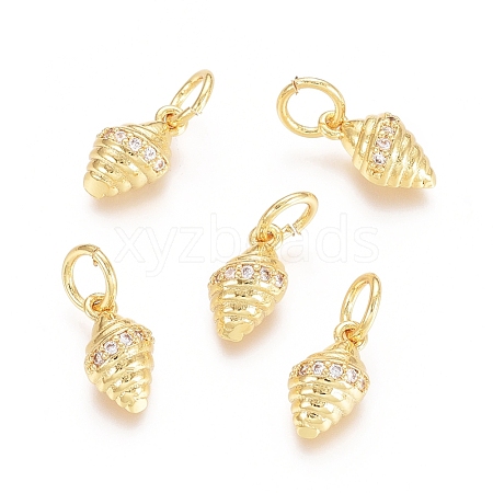 Brass Micro Pave Cubic Zirconia Charms ZIRC-G161-08G-1