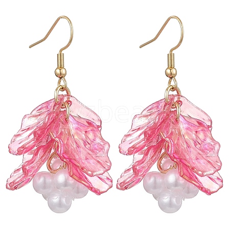 Acrylic Leaf Dangle Earrings EJEW-JE06183-01-1