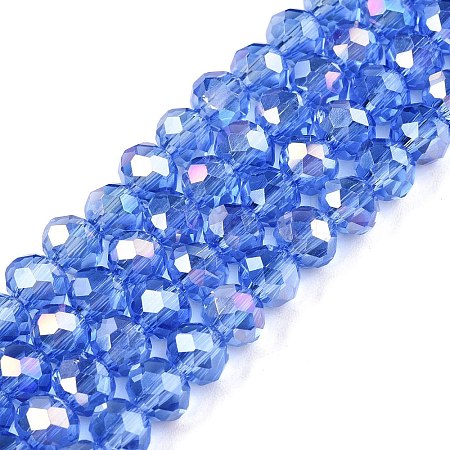 Electroplate Glass Beads Strands EGLA-A044-T6mm-B14-1