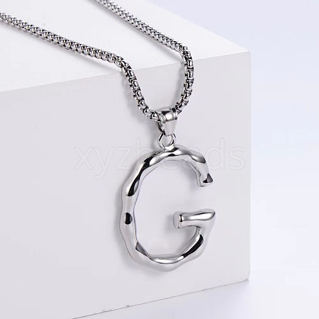 3Pcs Stainless Steel Textured Letter Pendants LW4134-7-1