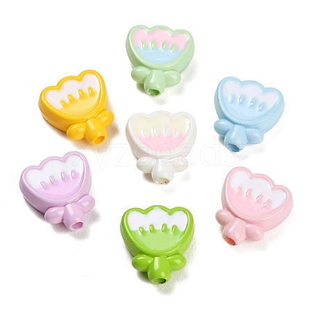 Two Tone Opaque Enamel Acrylic Beads AC-CBAD9B6-04-1