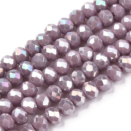 Electroplate Glass Beads Strands EGLA-A034-P2mm-B19-1