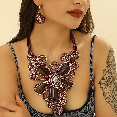 Alloy Aluminum and Acrylic Resin Jewelry Sets FS-WGFFF05-10-1