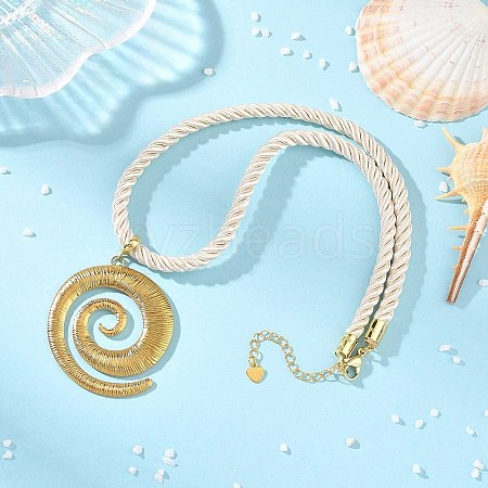 304 Stainless Steel Vortex Pendant Twisted Nylon Cord Necklaces for Women NJEW-JN06453-1