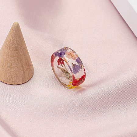 Dried Flower Clear Resin Finger Rings FS-WGF6920-04-1
