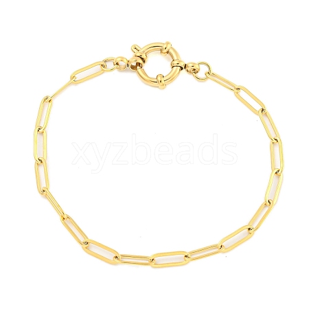 304 Stainless Steel Paperclip Chain Bracelets for Women BJEW-Q344-03G-1
