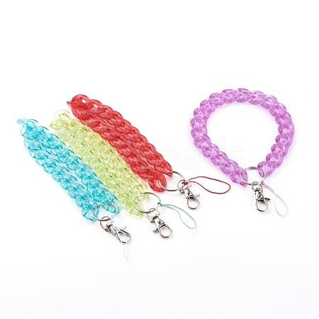 Acrylic Curb Chain Mobile Straps Sets HJEW-JM00452-1