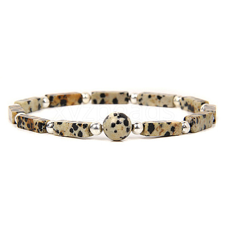 Natural Dalmatian Jasper  Stretch Bracelet DP3019-1-1