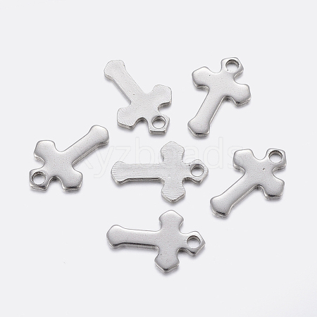 304 Stainless Steel Tiny Cross Charms STAS-F159-39P-1