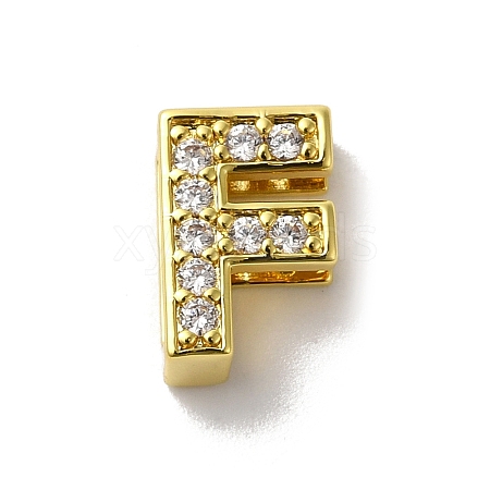 Brass Micro Pave Cubic Zirconia Beads KK-H487-25G-06-1