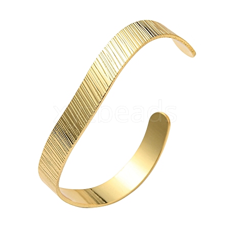 Rack Plating Brass Flat Cuff Bangles BJEW-D057-01G-1