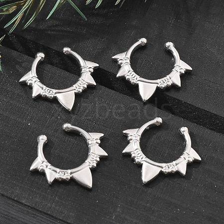 304 Stainless Steel Spike Clip on Nose Rings AJEW-A062-05P-03-1