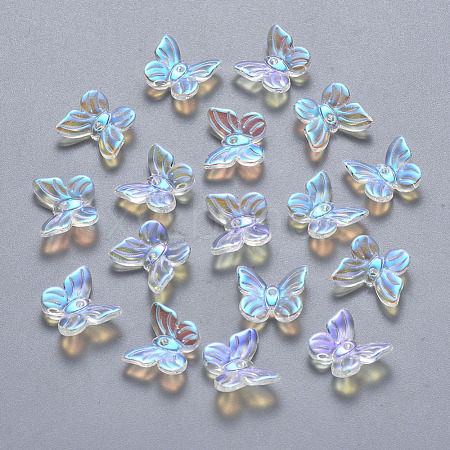 Transparent Spray Painted Glass Charms X-GLAA-T016-20-1
