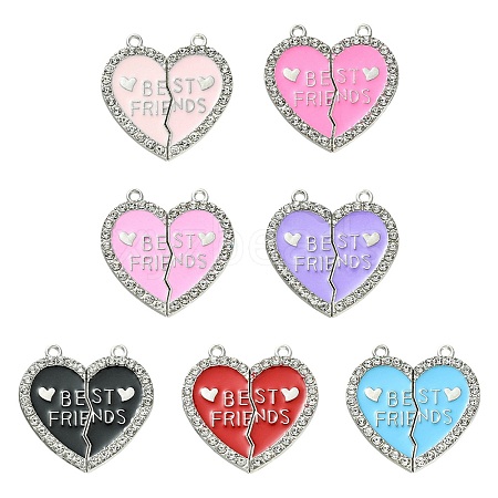 7 Sets 7 Colors Alloy Enamel Split Pendant ENAM-FS0001-71-1