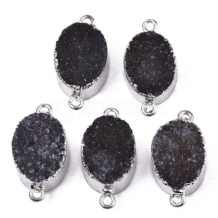 Natural Druzy Agate Links Connectors G-S359-083A-1