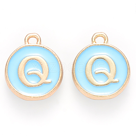 Golden Plated Alloy Enamel Charms ENAM-S118-04Q-1