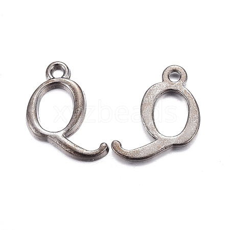 Gunmetal Plated Alloy Letter Pendants LS-PALLOY-J718-01B-Q-1