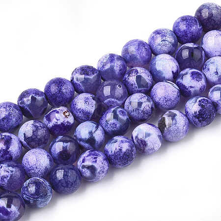 Natural Fire Crackle Agate Beads Strands X-G-S346-8mm-20-1