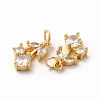 Rack Plating Brass Micro Pave Cubic Zirconia Charms ZIRC-K089-07G-3