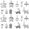 100Pcs 10 Styles Tibetan Style Alloy Charms TIBEP-CJ0002-65-1