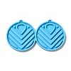 DIY Hollow-out Flat Round Pendant Silicone Molds DIY-I099-37-1