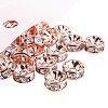 Rondelle Brass Rhinestone Spacer Beads RB-PH0001-05RG-NF-2