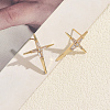 Brass Pave Cubic Zirconia Stud Earrings for Women HD7122-1
