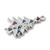 Christmas Brass Micro Pave Cubic Zirconia Pendants KK-L258-04P-A01-2