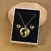 304 Stainless Steel Pendant Necklaces & Stud Earrings Sets WG82A44-32-1