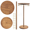 Round Wood Jewelry Necklace Display Organizer Hanging Tower Rack NDIS-TAC0001-01B-1