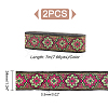 Ethnic Style Embroidery Polyester Ribbons OCOR-WH0070-10F-08-2