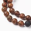 Wood Beaded Two Tiered Necklaces NJEW-JN01974-2