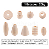 2 Bags Natural Unfinished Wood Beads Set WOOD-PH0001-89-5