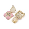 Flower Brass Enamel Stud Earrings for Women EJEW-Q391-19G-3