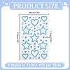 6Pcs 6 Colors Self Adhesive Acrylic Rhinestone Face Gems Stickers AJEW-HY0002-80-4