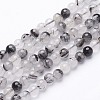 Natural Black Rutilated Quartz Beads Strands X-G-D295-6mm-2