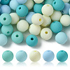 70Pcs Rubberized Style Acrylic Beads MACR-FS0001-71A-2