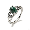 Oval Natural Malachite Adjustable Rings RJEW-Q818-01P-07B-2