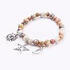 Natural Crazy Agate Charm Bracelets BJEW-JB03349-03-1