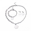 Non-Tarnish 304 Stainless Steel Paperclip Chains & Cable Chain Jewelry Sets SJEW-K153-56P-1